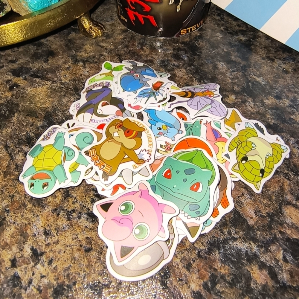 Colorful Cartoon Stickers pokemon 50 piece assortment Bulbasaur Pikachu